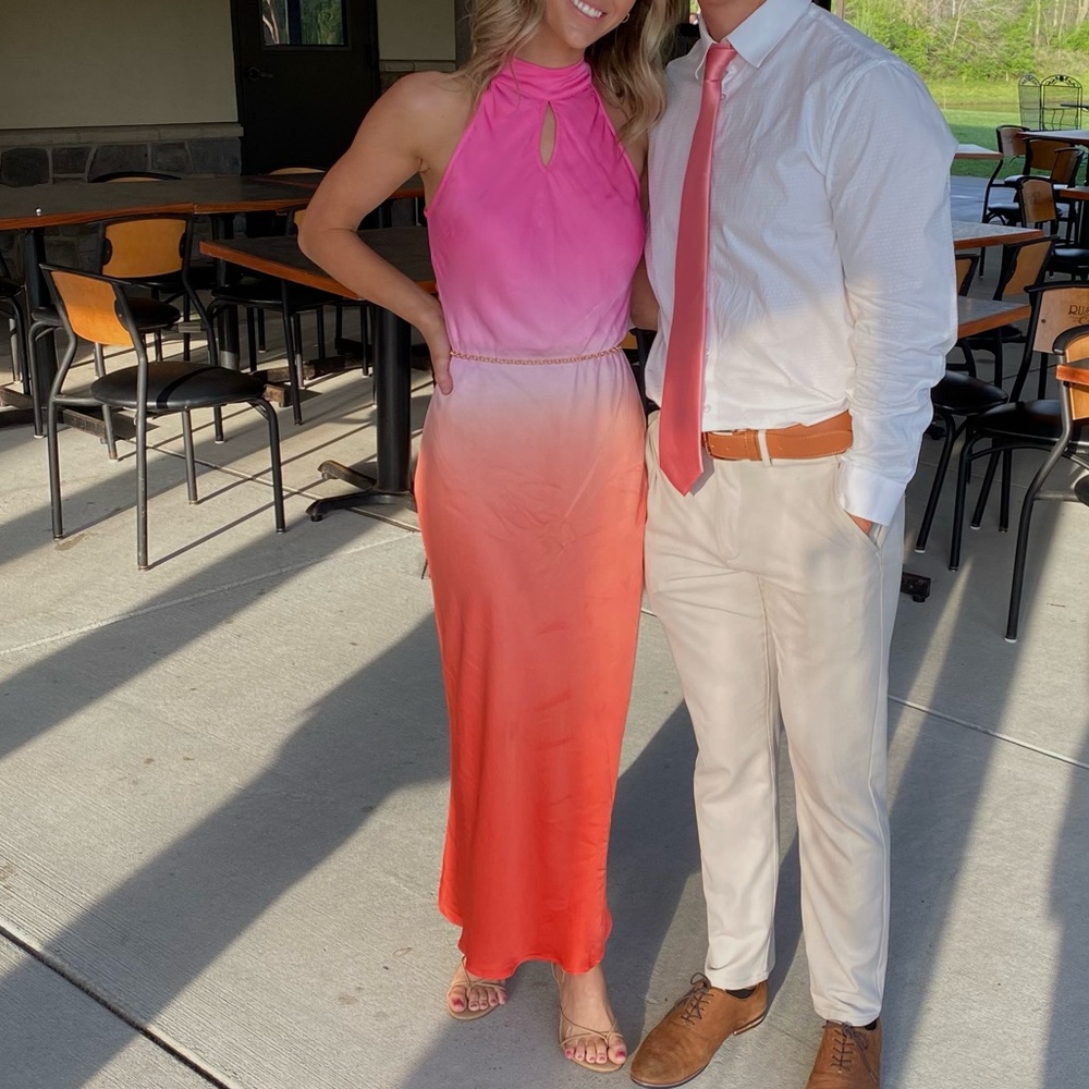 young fabulous and broke YFB lou lou midi dress tropic pink ombré
